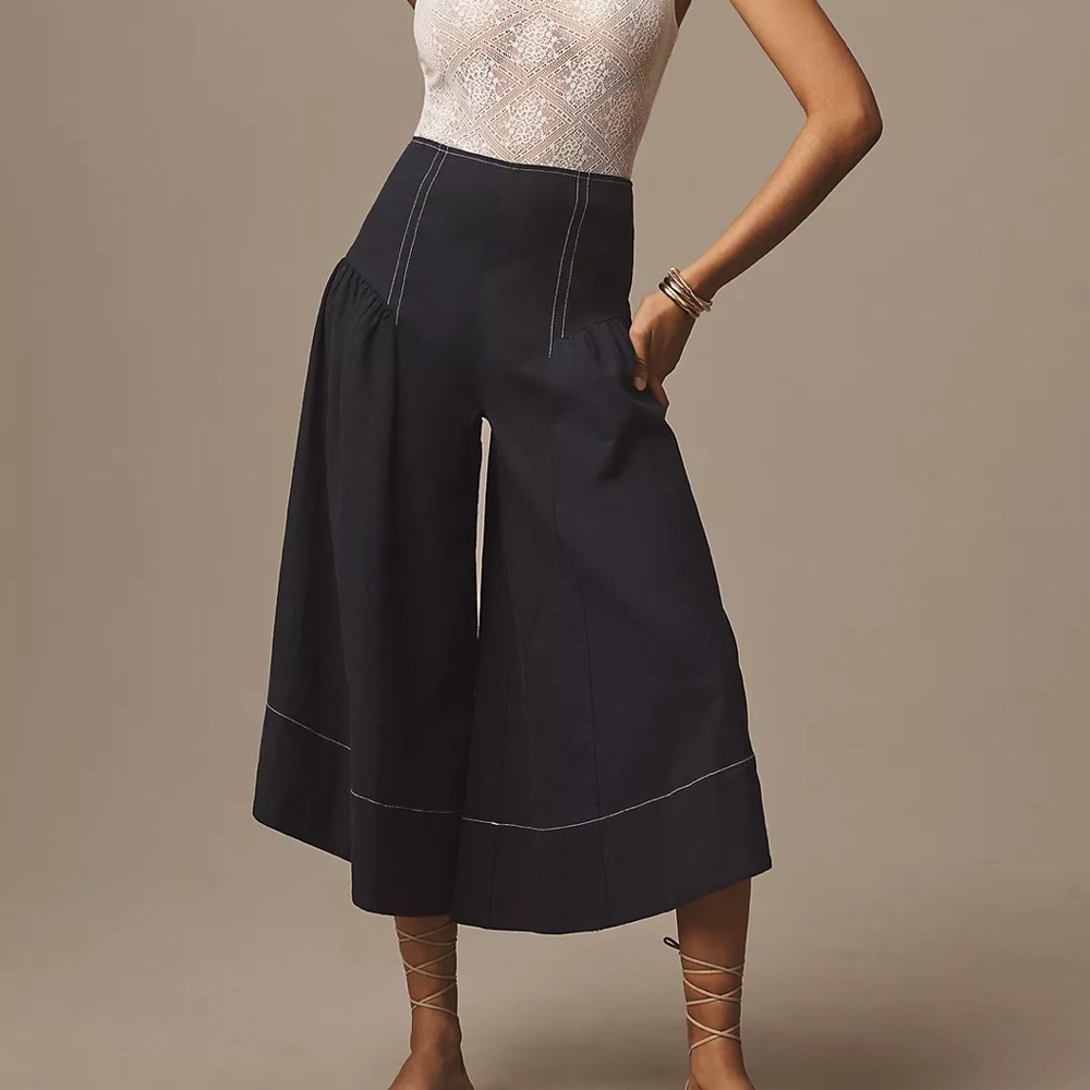 By Anthropologie Linen Extended Waist Pants